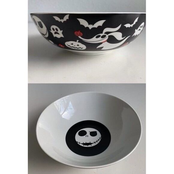Nightmare Before Christmas Jack Skellington And Zero Ceramic Large Serving Bowl - Picture 1 of 12